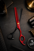TIJERA DE ENTRESACAR NEGRO CON ROJO