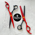 Combo de tijera de negro con rojo