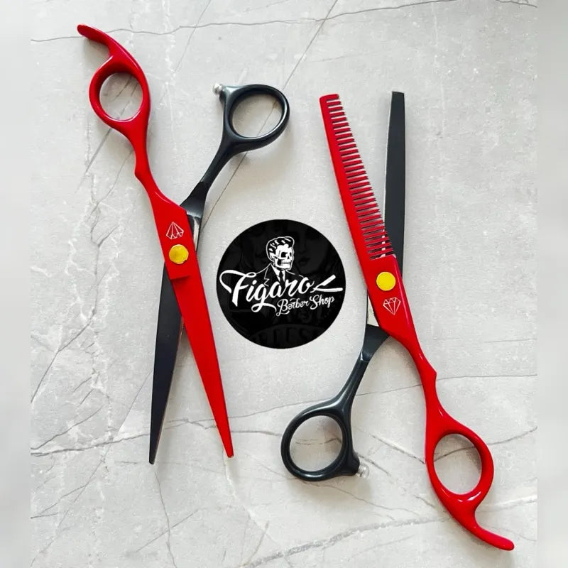 Combo de tijera de negro con rojo