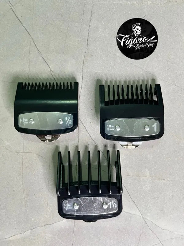 3 guias con clip de metal